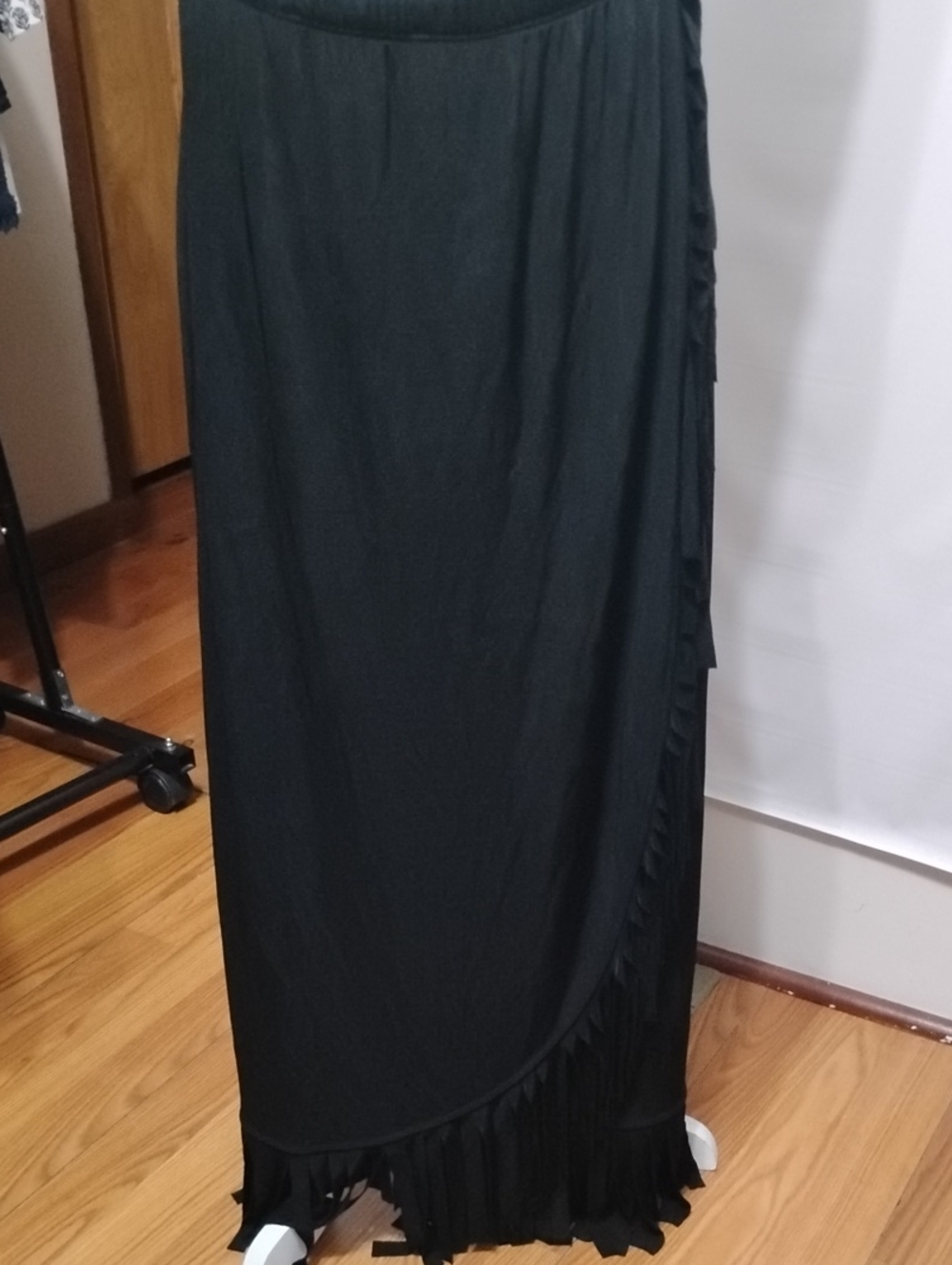 Chico Traveler Wrap  Black Women's Maxi Skirt with Tassel Hem